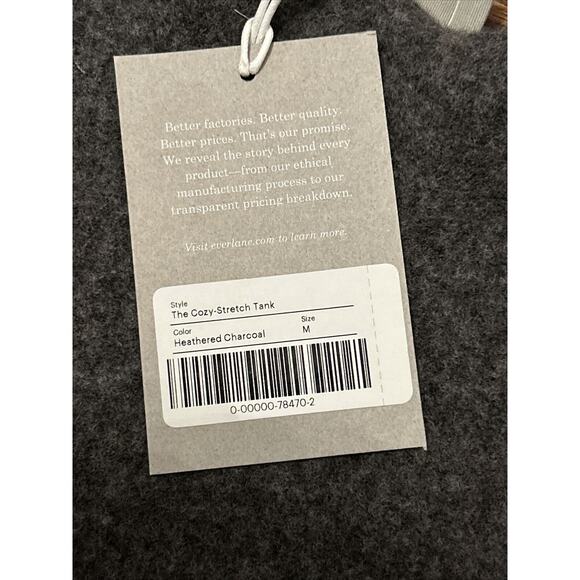 Everlane Womens M The Cozy Stretch Tank Cropped Wool Blend Fuzzy Knit Gray NWT - Picture 5 of 7